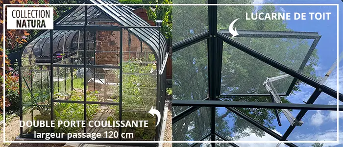 Double Porte Aloe 120Cm - Serre ALOÉ 8,10 m²