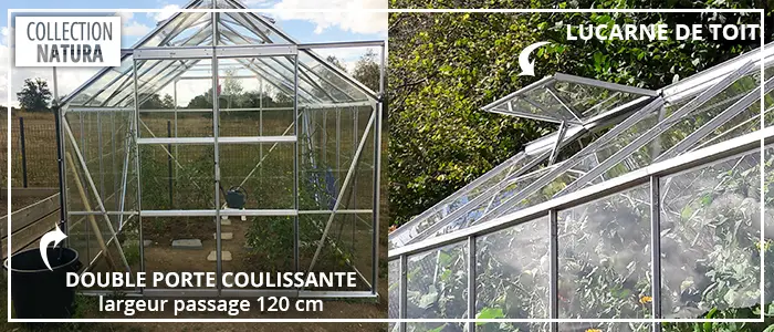 Double Porte Alu 120Cm - Serre LAURUS 4,90 m²