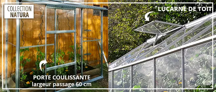 Double Porte Melissa Alu 60Cm - Serre adossée MÉLISSA 1,30 m²