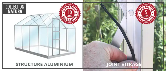 Garanties 1 - Serre adossée MÉLISSA 4,90 m²