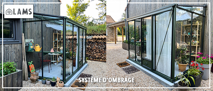 Ombrage 2025 - Serre LUXIA adossée largeur 2,32 m