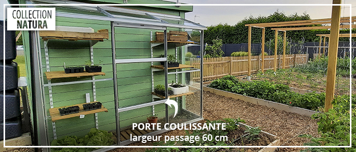 Porte Simple Melissa Alu 60Cm - Serre adossée MÉLISSA 0,90 m²
