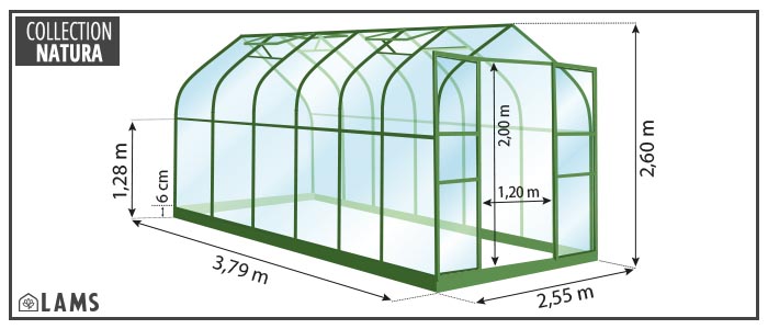 Schéma Aloé 9 70M² 1 - Serre ALOÉ 9,70 m²