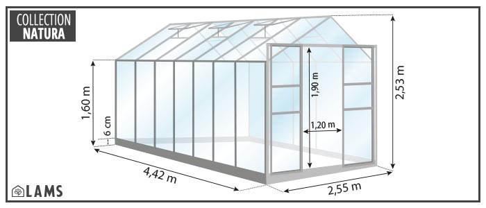 Schéma Laurus 11 30M² 1 - Serre LAURUS 11,30 m²