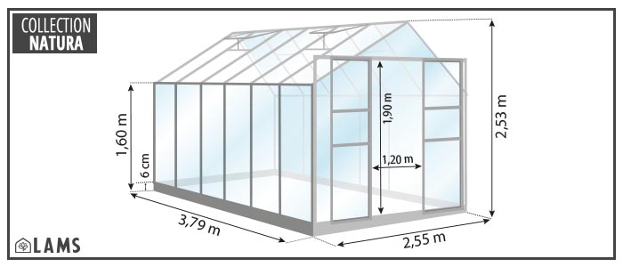 Schéma Laurus 9 70M² 1 - Serre LAURUS 9,70 m²