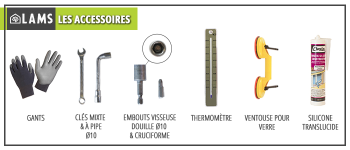 Zoom Accessoires Inclus - Serre CLASSIQUE largeur 2,75 m sur muret