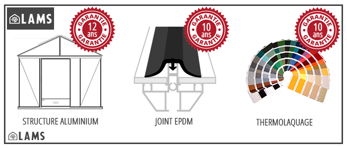 Zoom Garantie Laquage 2 - Serre LUXIA largeur 1,60 m