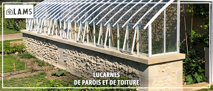 Zoom Lucarnes Parois Toiture Cintrée  2  - Serre CHAMBORD largeur 2,80 m sur muret