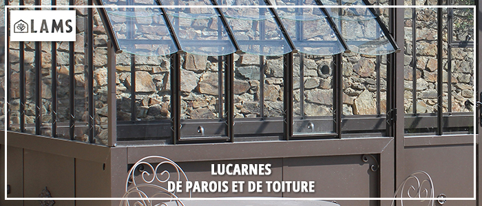 Zoom Lucarnes Parois Toiture Cintrée - Serre VERSAILLES largeur 2,80 m sur embase aluminium