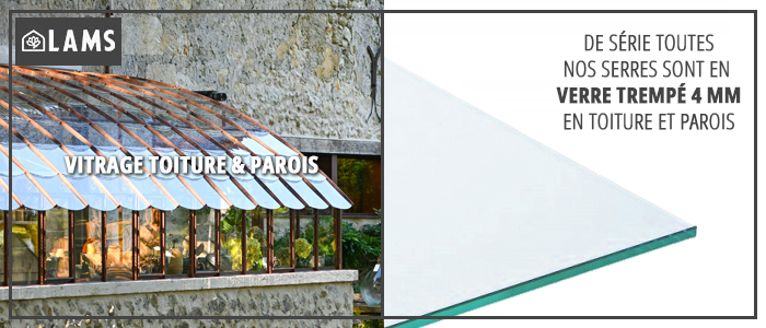 Zoom Vitrage - Serre CLASSIQUE largeur 2,75 m sur muret