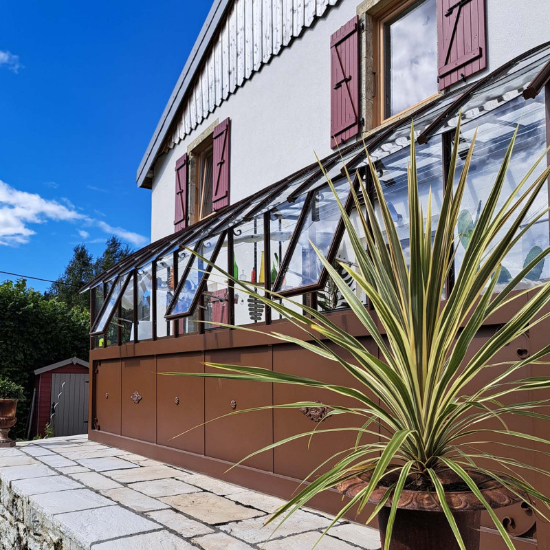 Serre de jardin CHAMBORD largeur 2,80 m sur embase aluminium - Détail de construction