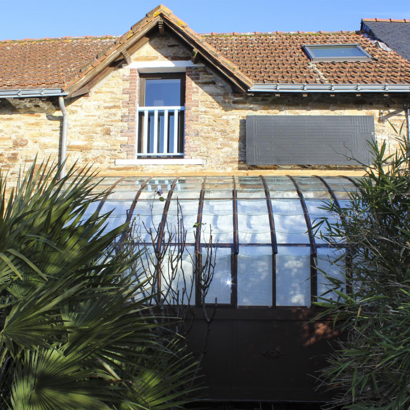 Serre de jardin CHAMBORD largeur 2,80 m sur embase aluminium - Vitrage verre trempé