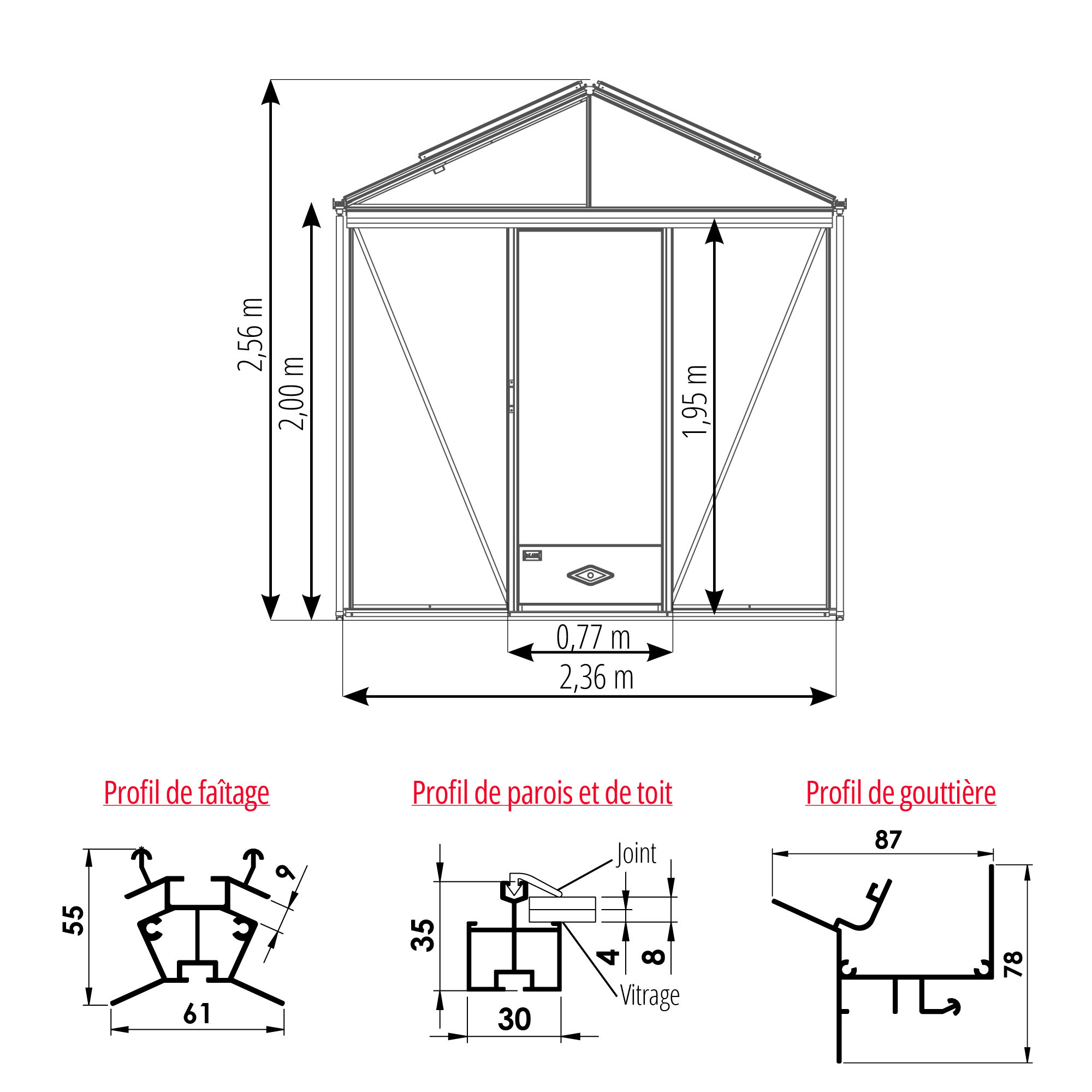 Serre LUXIA largeur 2,36 m – Image 6