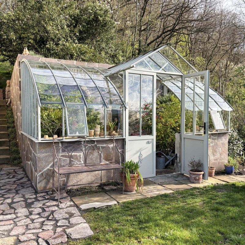 Serre de jardin MONTESQUIEU largeur 2,80 m sur muret - Vue d'ensemble