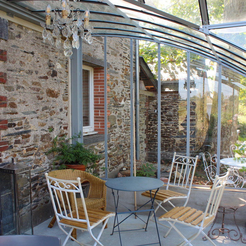 Serre de jardin MONTESQUIEU largeur 2,80 m sur muret - Intérieur de la serre