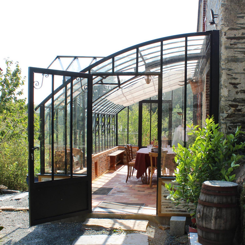 Serre de jardin MONTESQUIEU largeur 2,80 m sur muret - Vitrage verre trempé