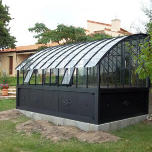 Serre VERSAILLES largeur 2,80 m sur embase aluminium