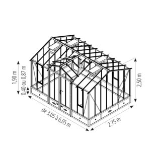 serre de jardin classique avec chien assis